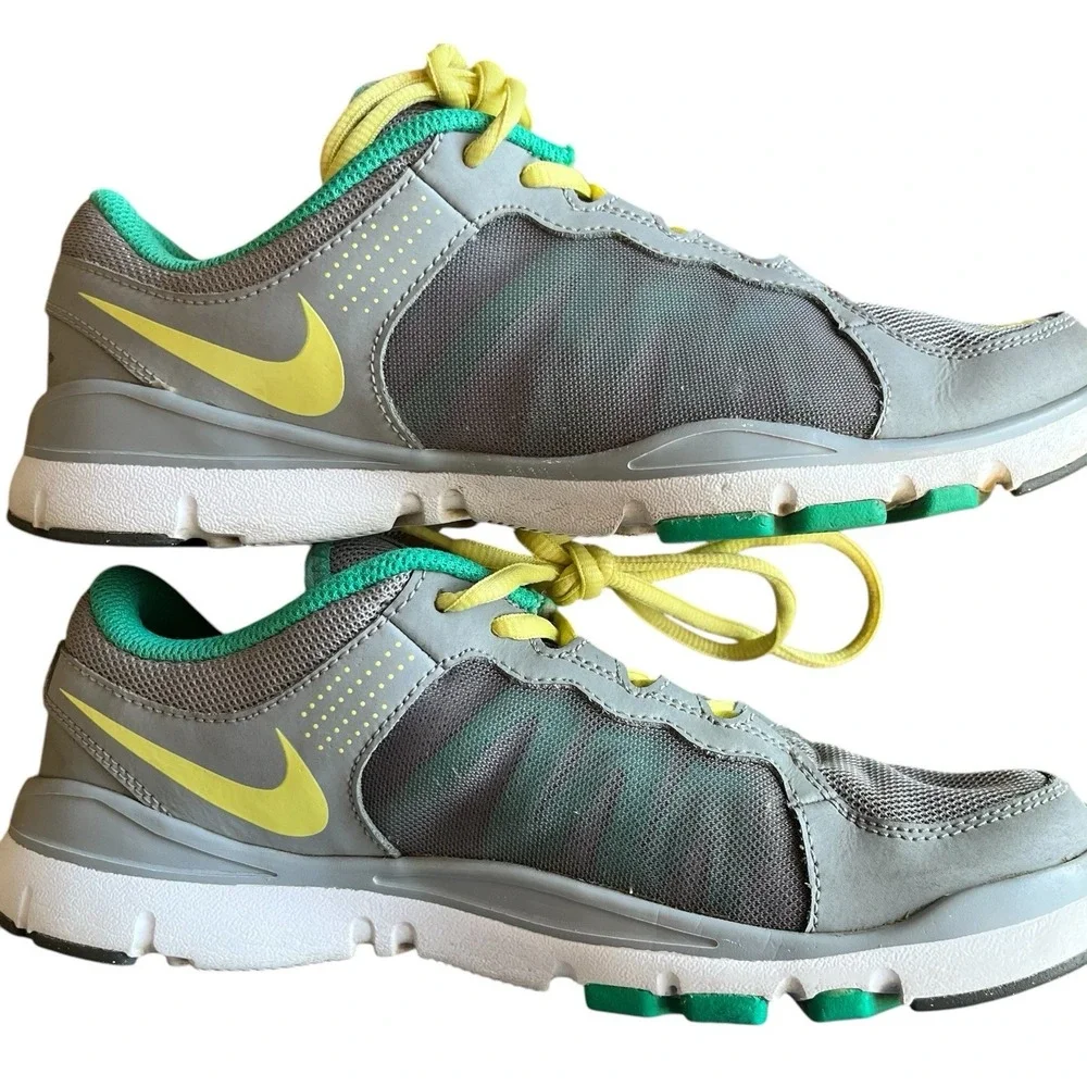 Nike Flex Trainer II Women's 7.5 Gray Green Training Running Shoes 511332-013